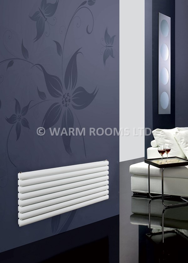 Tempora Ovoid Double Horizontal Radiator - Finished in RAL9016 Traffic White